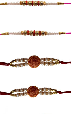 BHAVYA SALES Designer M114_New_Rakhi_set-N2 Assorted Rakhi  Set(DESIGNER HANDMADE RAKHI SET)