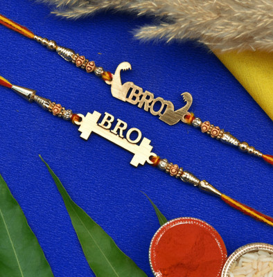 Mitansh Designer M-9123 Bro Rakhi Combo Set New Mauli Thread Rakhi  Set(Bro Rakhi Set (pack of 2))