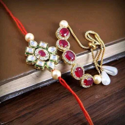 Aamrapali Silver Gems Thread Rakhi(UJ)-67 Mauli Thread Rakhi  Set(2 Rakhi)