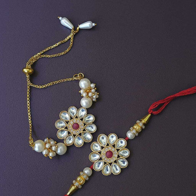 UNNATI JEWEL Designer RKB_B19 Assorted Rakhi  Set(2 Rakhi)