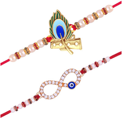 VIVASTRI Designer 1233-1249RKG Jute Rakhi  Set(2 Rakhi)