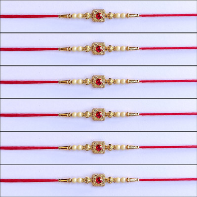 Param sales Designer 4018 Assorted Rakhi  Set(Combo of 6 Rakhi)