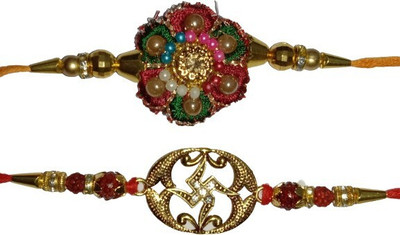 DARSHITABHAV Religious New_Mangalam352_FW Assorted Rakhi  Set(2 Rakhi)