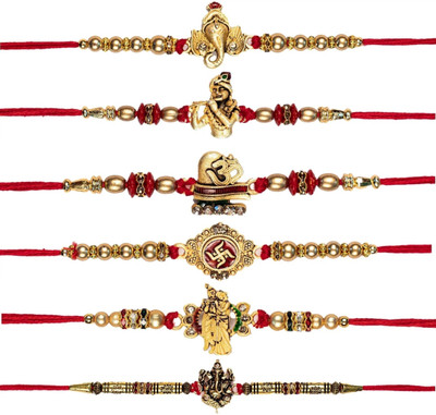 SG Creations Bhaiya Bhabhi SGRKI032 Mauli Thread Rakhi  Set(6 Rakhi)