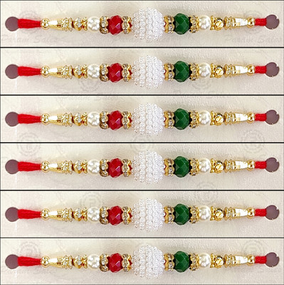 Param sales Designer 4063 Assorted Rakhi  Set(Combo of 6 Rakhi)