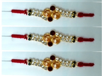 lekhbhav Designer SKT1043_New_Rakhi_set Assorted Rakhi  Set(3 rakhi)