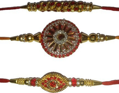lekhbhav Designer LK223 Assorted Rakhi  Set(3)
