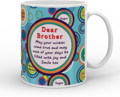 Indigifts Raksha Bandhan Gift Raksha Bandhan Gift, Best Brother Gift, Coffee Cup for Brother, Rakhi gift, Gifts for Brother_S-MUGCRWH01RO11-BRO17004 Ceramic Coffee Mug(330 ml)