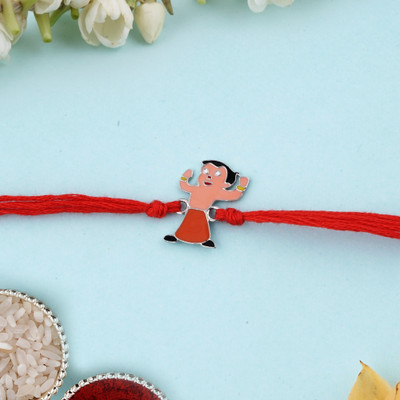 ZALKARI Thread ZLRH-1008 Silver Rakhi, Chawal Roli Pack  Set(1)