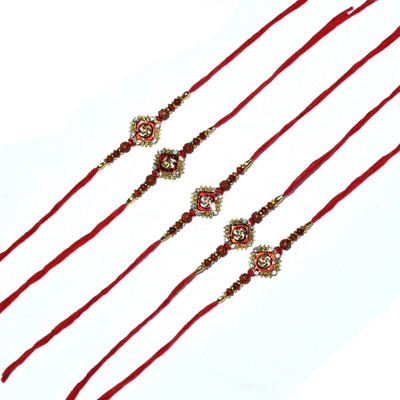 BHAVYA SALES Designer NR82-N2 Assorted Rakhi  Set(Sathiya Rakhi Set of 5)