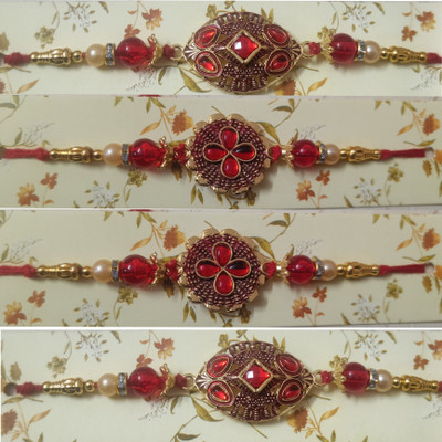 BHAVYA SALES Designer S367-N2 Assorted Rakhi  Set(4)