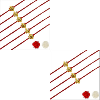 AARON INC Thread Ai_Rakhi_00001423584 Mauli Thread Rakhi  Set(Pack of 10 Rakhi)