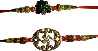 DARSHITABHAV Designer New_Mangalam392_FW Assorted Rakhi  Set(2 rtakhi)