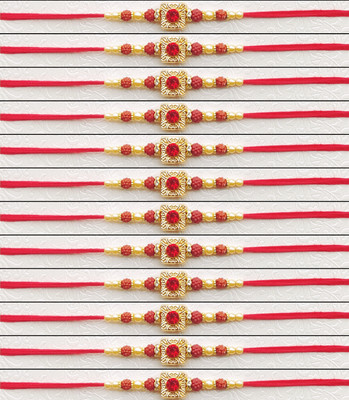 PARAM Designer Exclusive 4253 Assorted Rakhi  Set(Combo of 12 Rakhi)