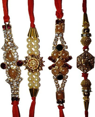 lekhbhav Designer Mangalam477 Assorted Rakhi  Set(4)