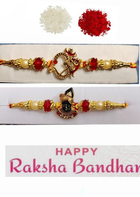 BHAVYA SALES Designer New_Mangalam31-N2 Assorted Rakhi  Set(DESIGNER HANDMADE ETHNIC RAKHI SET FOR BROTHER AND SISTER)