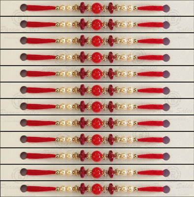 Param sales Designer 4022 Assorted Rakhi  Set(Combo of 12 Rakhi)