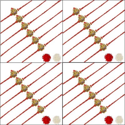AARON INC Thread Ai_Rakhi_00001423582 Mauli Thread Rakhi  Set(Pack of 24 Rakhi)