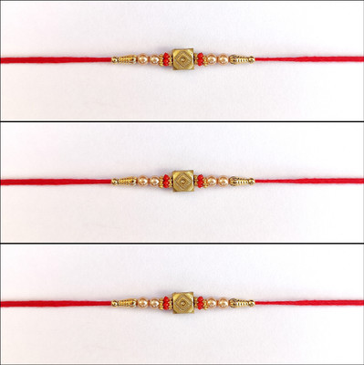 Param sales Designer 4017 Assorted Rakhi  Set(Combo of 3 Rakhi)