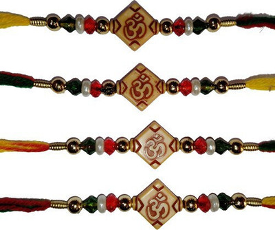 BHAVYA SALES Designer S407-N2 Assorted Rakhi  Set(4 rakhi)