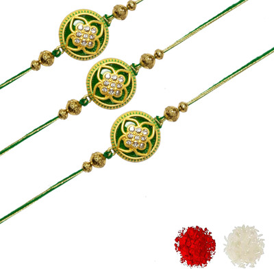 AARON INC Thread Ai_Rakhi_00001423580 Mauli Thread Rakhi  Set(Pack of 03 Rakhi)