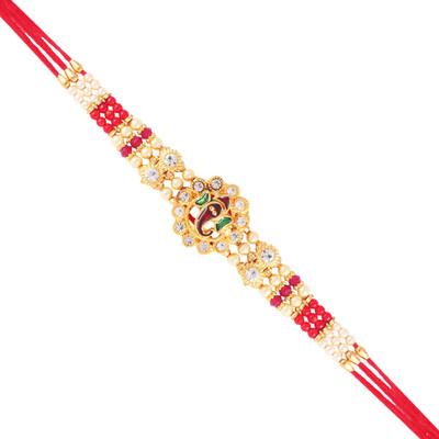 VIGHNAHARTA Designer 1190RKG Gold Finish Rakhi  Set(1 Rakhi)