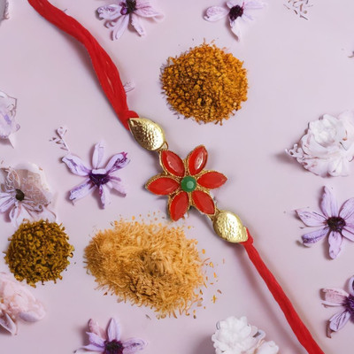 Shree Enterprises Thread shree 01258RAKHI 606 Kundan Chawal Roli Pack  Set(1 BHAI RAKHI)