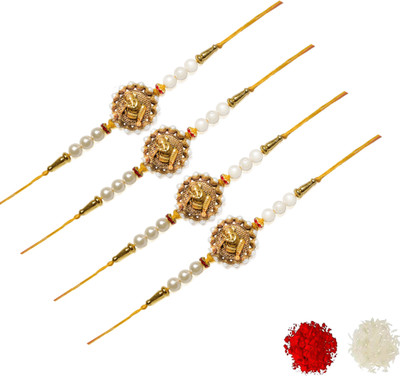 AARON INC Thread Ai_Rakhi_00001423587 Mauli Thread Rakhi  Set(Pack of 04 Rakhi)