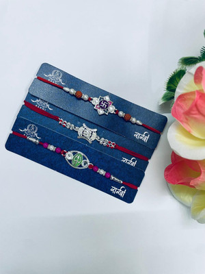 RUDRANSHH Thread S1 Assorted Rakhi  Set(3Rakhi with 1Roli and 1Mauli packet)