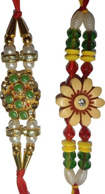 lekhbhav Designer LK204 Assorted Rakhi  Set(2 Rakhi)