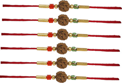 URBANELA Designer a_6-RK13 Assorted Rakhi  Set(6 Rakhi)