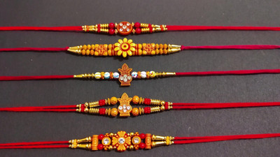 AVM Designer AM-Rakhi-1978 Plastic (PVC) Chawal Roli Pack  Set(5)
