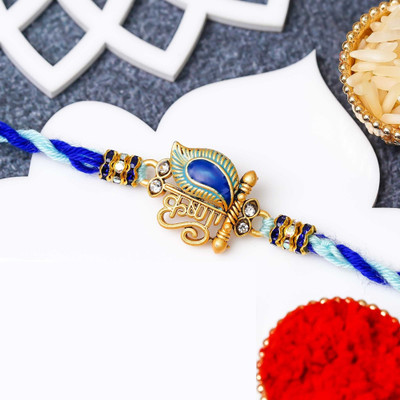 eCraftIndia Religious Rakhi Mirth Assorted Rakhi  Set(1 Rakhi for Brother, 1 Roli Chawal Pack)