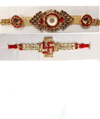 lekhbhav Designer skt1069_New_Rakhi_set Assorted Rakhi  Set(2 rakhi)