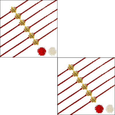 AARON INC Thread Ai_Rakhi_00001423584 Mauli Thread Rakhi  Set(Pack of 12 Rakhi)