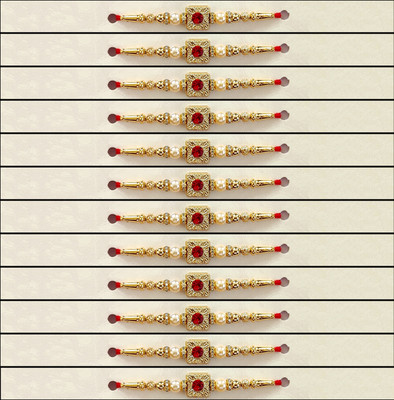 Param sales Religious BD-4824 Assorted Rakhi  Set(Combo of 12 Rakhi)