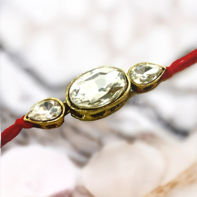 Shree Enterprises Thread shree 01258RAKHI 512 Kundan Chawal Roli Pack  Set(1 BHAI RAKHI)