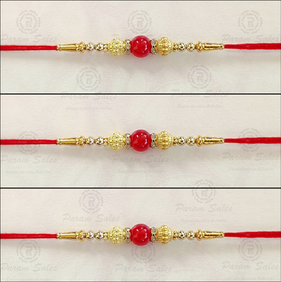 Param sales Designer 4050 Assorted Rakhi  Set(Combo of 3 Rakhi)