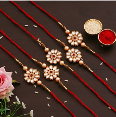 UNNATI JEWEL Designer RKH2 Assorted Rakhi  Set(5 Rakhi Set)