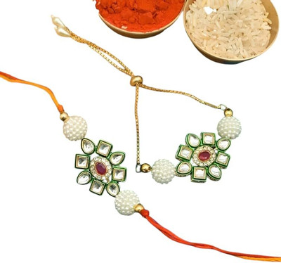 Aamrapali Silver Gems Thread Rakhi(UJ)-23-AP:P2 Mauli Thread Rakhi  Set(2 Rakhi)