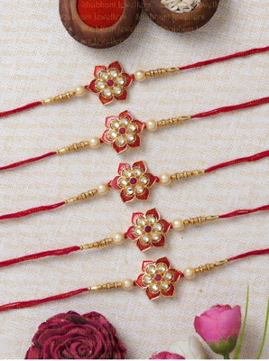 ARADHEMA Designer RKG_34 Assorted Rakhi  Set(5 Rakhi Set)