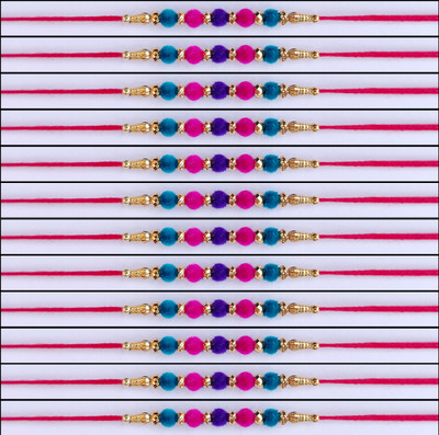 Param sales Thread 4004 Yarn Rakhi  Set(Combo of 12 Rakhi)