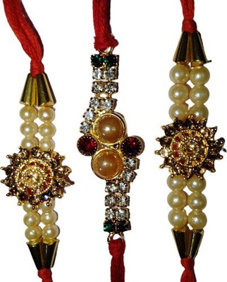 lekhbhav Designer LK275 Assorted Rakhi  Set(3 rakhi)