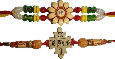 lekhbhav Designer LK101 Assorted Rakhi  Set(2)