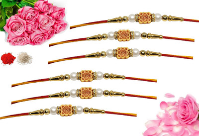 URBANELA Designer d_6-RK27 Assorted Rakhi  Set(6 Rakhi)