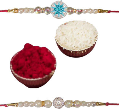lekhbhav Designer SKT23 Assorted Rakhi  Set(2)