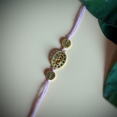 Shubh Sukkhi Religious Handmade Oxidised OM With Tree Design Mauli Thread Rakhi  Set(1 rakhi)
