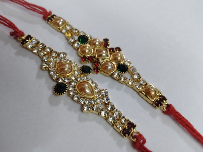 lekhbhav Designer LK23 Assorted Rakhi  Set(2)