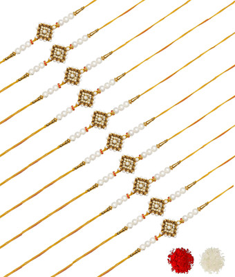 AARON INC Thread Ai_Rakhi_00001423585 Mauli Thread Rakhi  Set(Pack of 10 Rakhi)