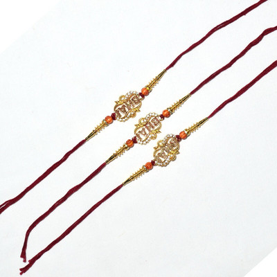 BHAVYA SALES Designer NR76-N2 Assorted Rakhi  Set(Bhai Rakhi Set of 3)